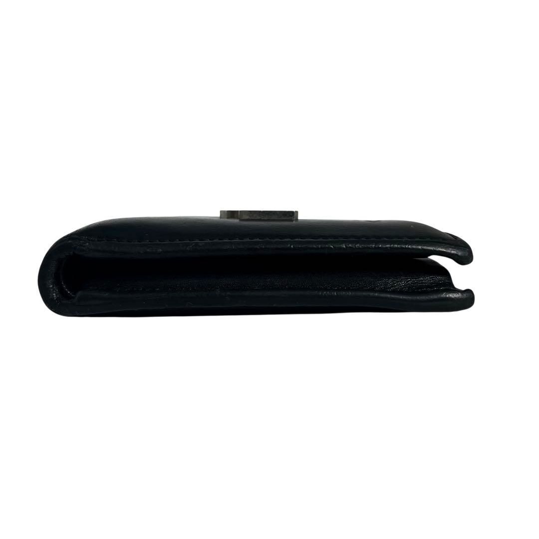 希少✨サンローラン ２つ折り財布 YSL カサンドラ レザー ブラック ロゴ