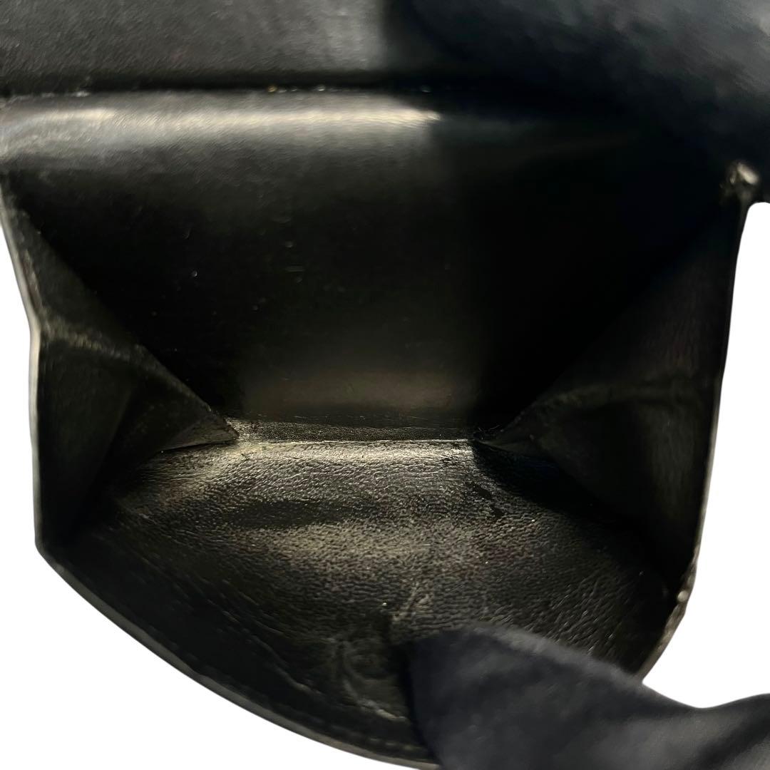 希少✨サンローラン ２つ折り財布 YSL カサンドラ レザー ブラック ロゴ