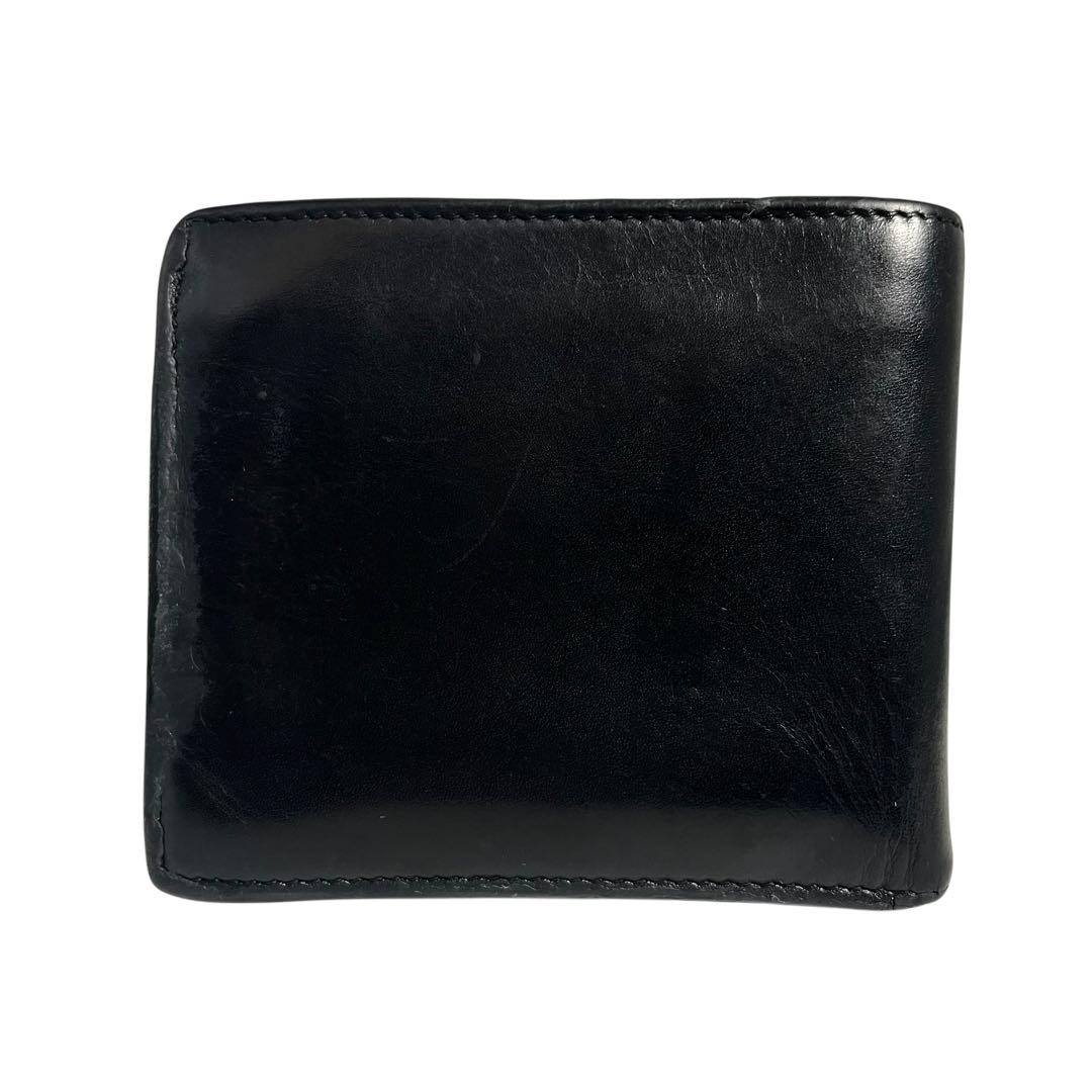 希少✨サンローラン ２つ折り財布 YSL カサンドラ レザー ブラック ロゴ