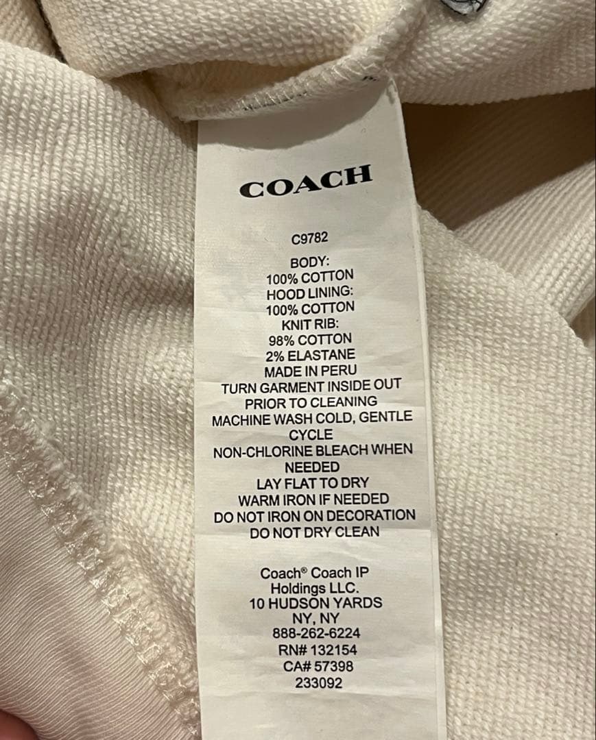 COACH フード付きホワイトパーカーワンピース