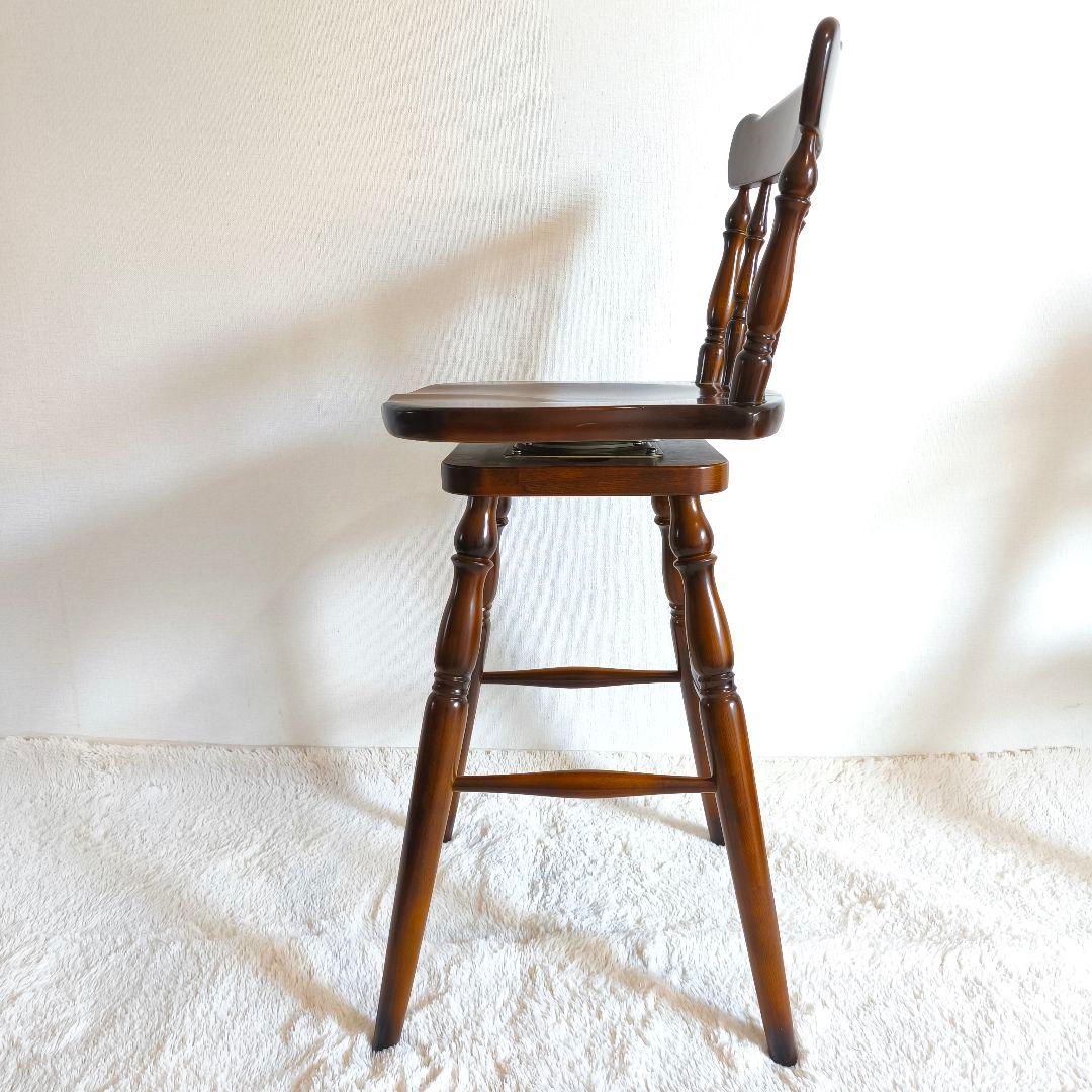 【未使用に近い】オールドカリモク　カウンター　ハイチェア　回転式