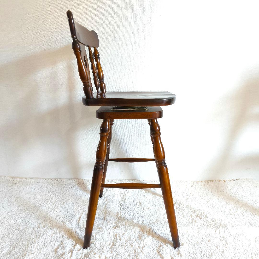 【未使用に近い】オールドカリモク　カウンター　ハイチェア　回転式