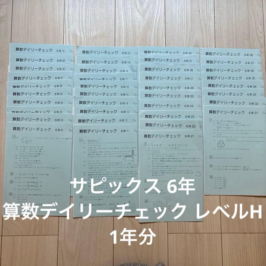 サピックス6年 算数デイリーチェック レベルH