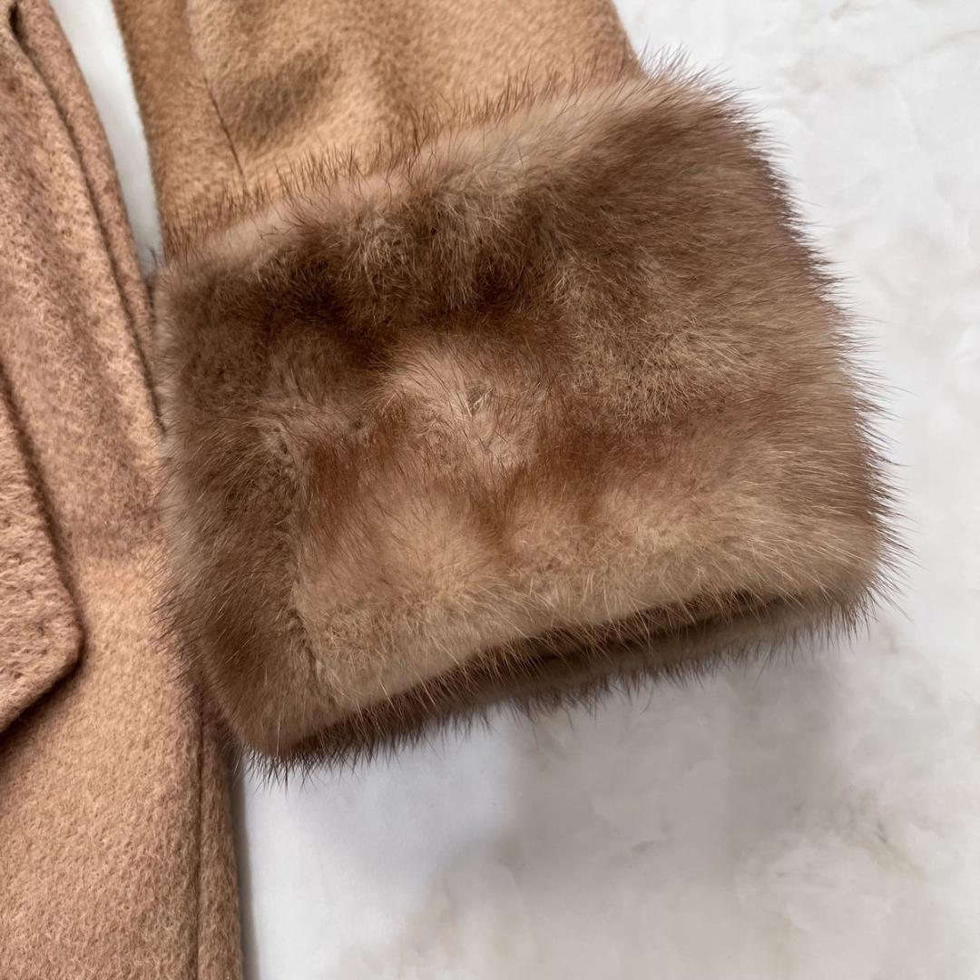 MaxMara ベルテッドファーコート 2way キャメル100% 36 S