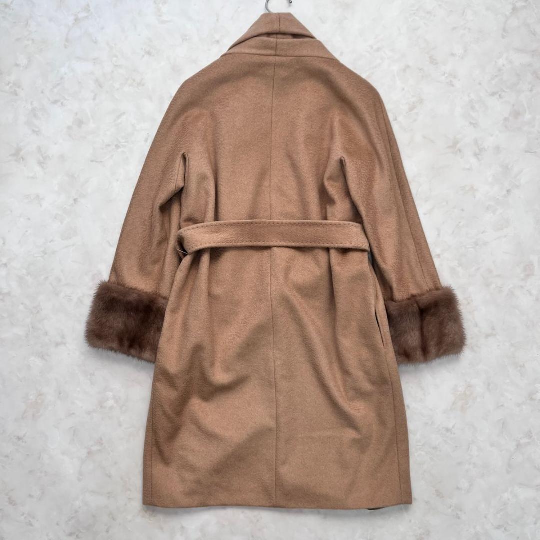 MaxMara ベルテッドファーコート 2way キャメル100% 36 S