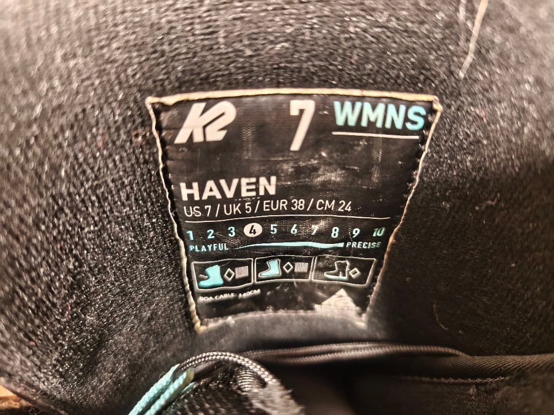 【数回のみ使用】K2 HAVEN レディース スノーボードブーツ 24cm