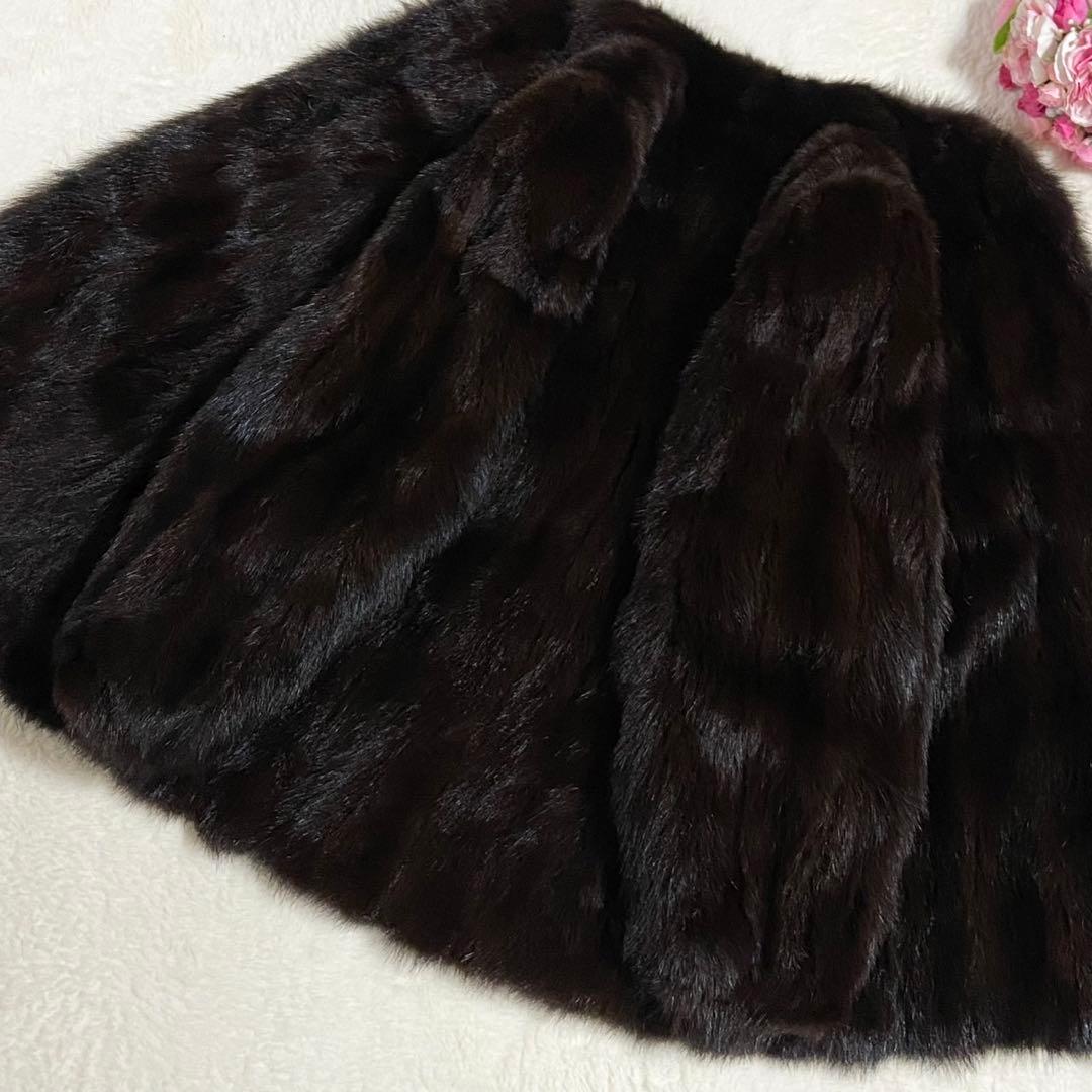 ミンク 本毛皮 コート リアルファー サイズL相当