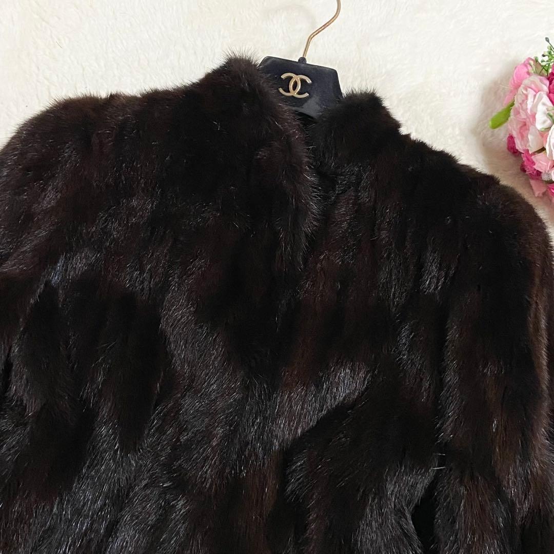 ミンク 本毛皮 コート リアルファー サイズL相当