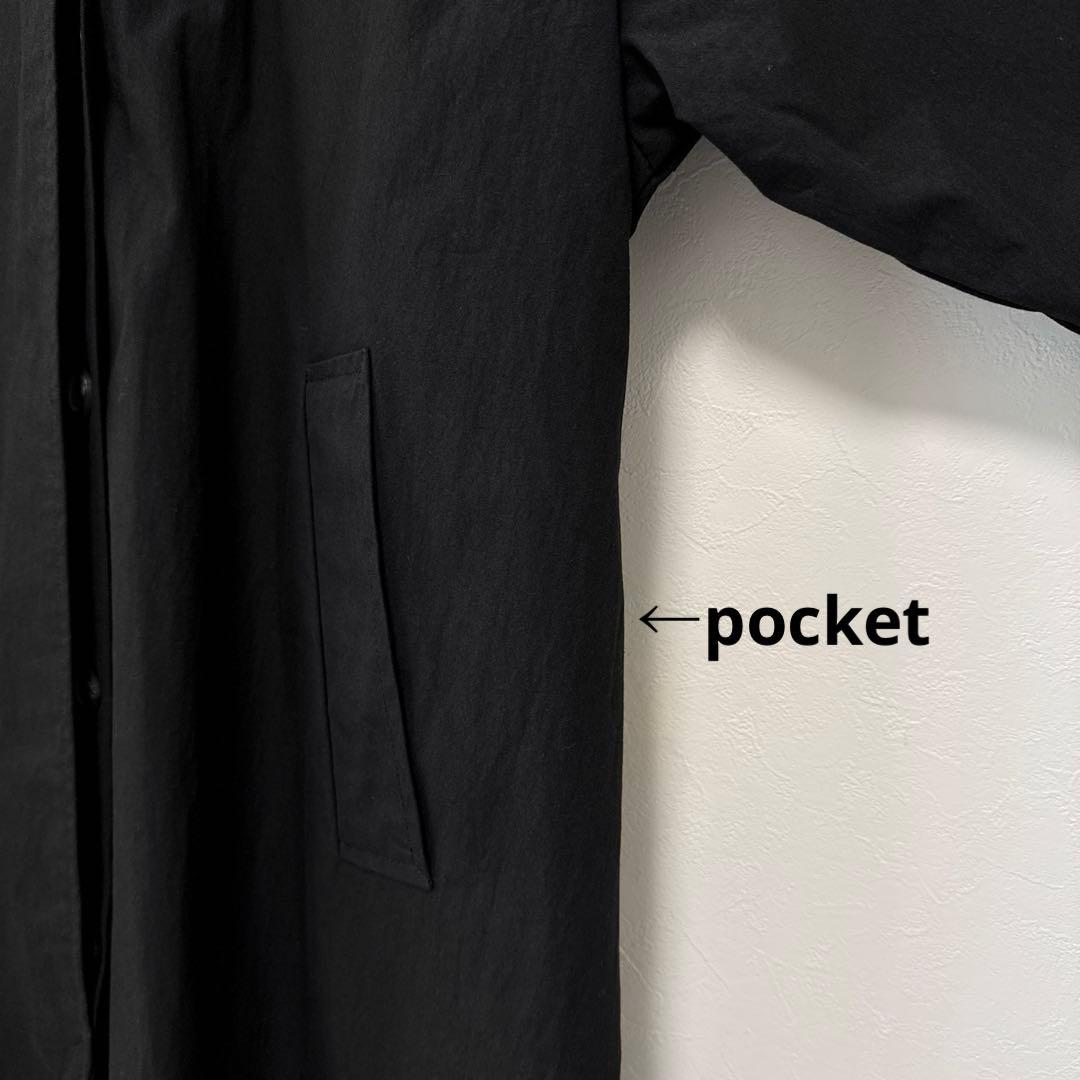 美品 キャナルジーン El mar ステンカラーコート オーバーサイズ 黒