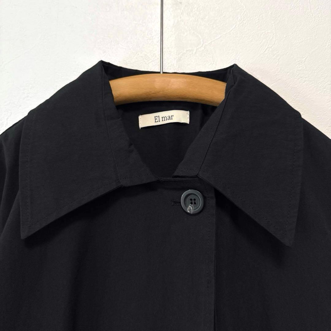 美品 キャナルジーン El mar ステンカラーコート オーバーサイズ 黒