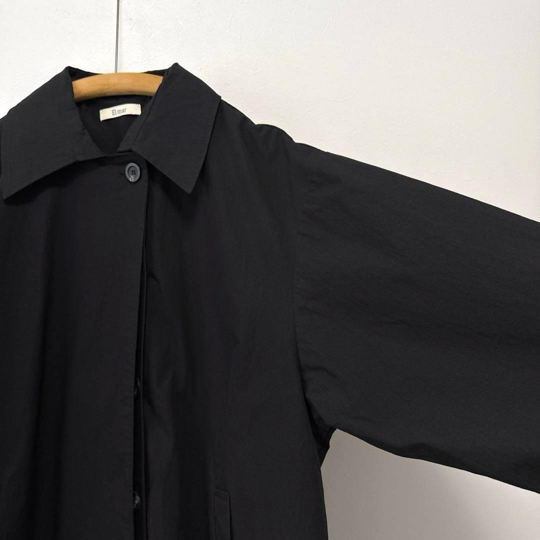 美品 キャナルジーン El mar ステンカラーコート オーバーサイズ 黒
