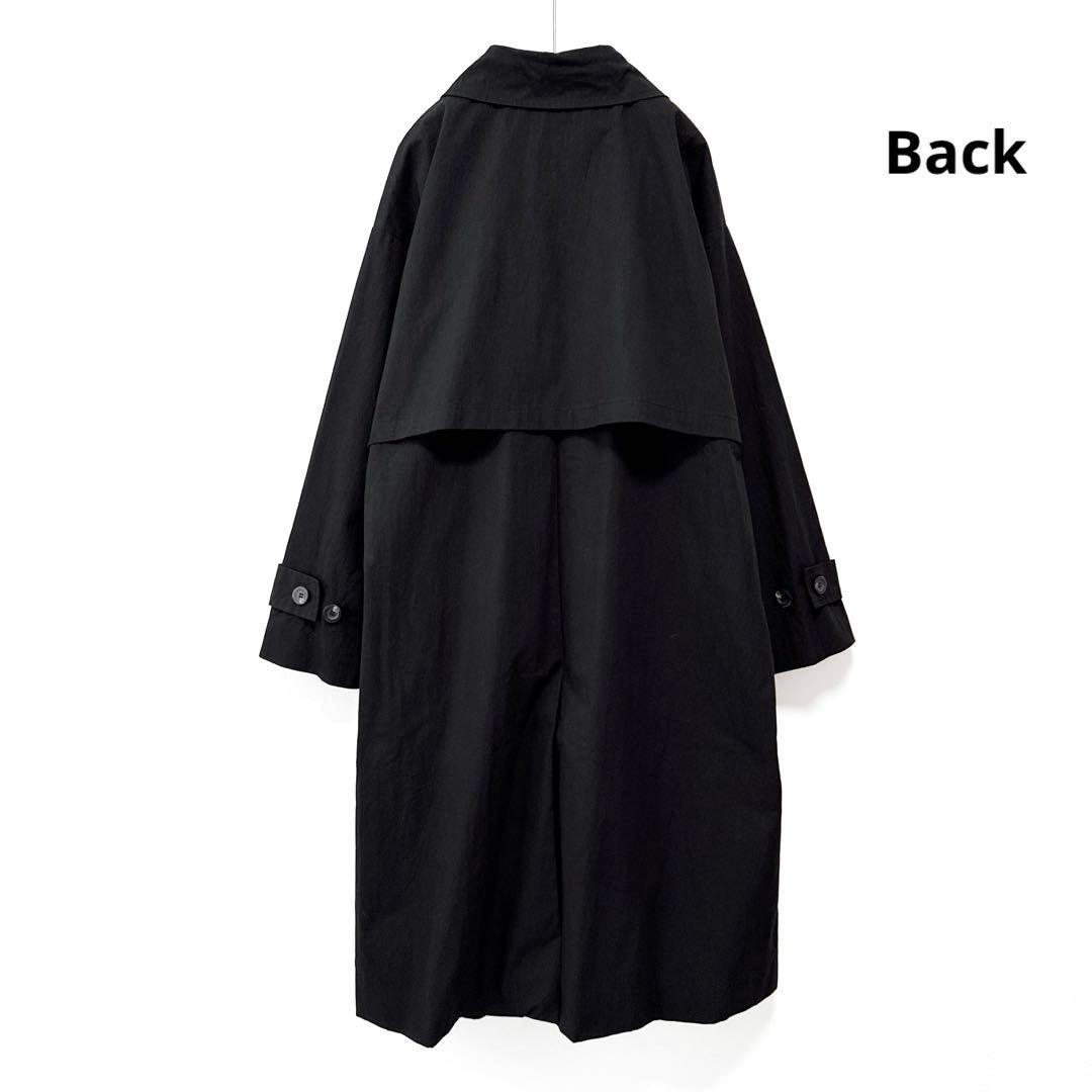 美品 キャナルジーン El mar ステンカラーコート オーバーサイズ 黒