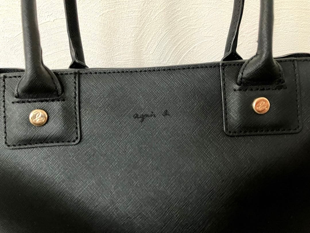 【美品✨オールレザー/A4サイズ】アニエスベー　トートバッグ　ビジネス　黒