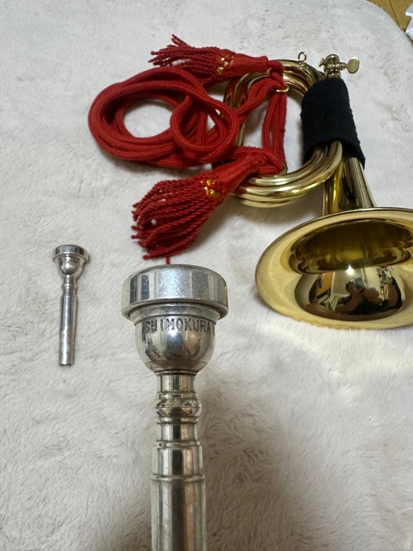 信号ラッパ　下倉楽器　ゴールド ケース付き