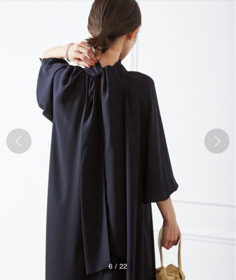 VERMEIL par iena 2wayボウタイワンピース　ネイビー　卒業式