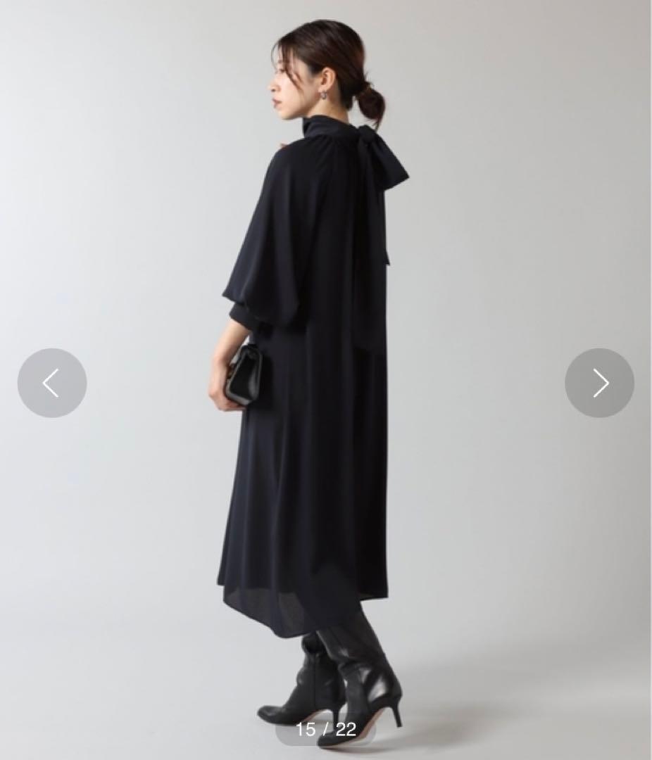 VERMEIL par iena 2wayボウタイワンピース　ネイビー　卒業式