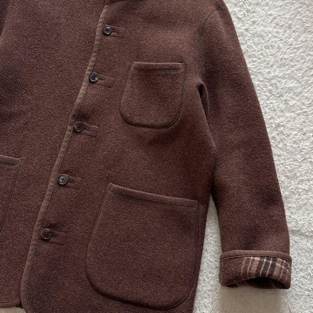 Papas＋　アンゴラ カシミヤ混ウール カバーオールジャケット　L ブラウン