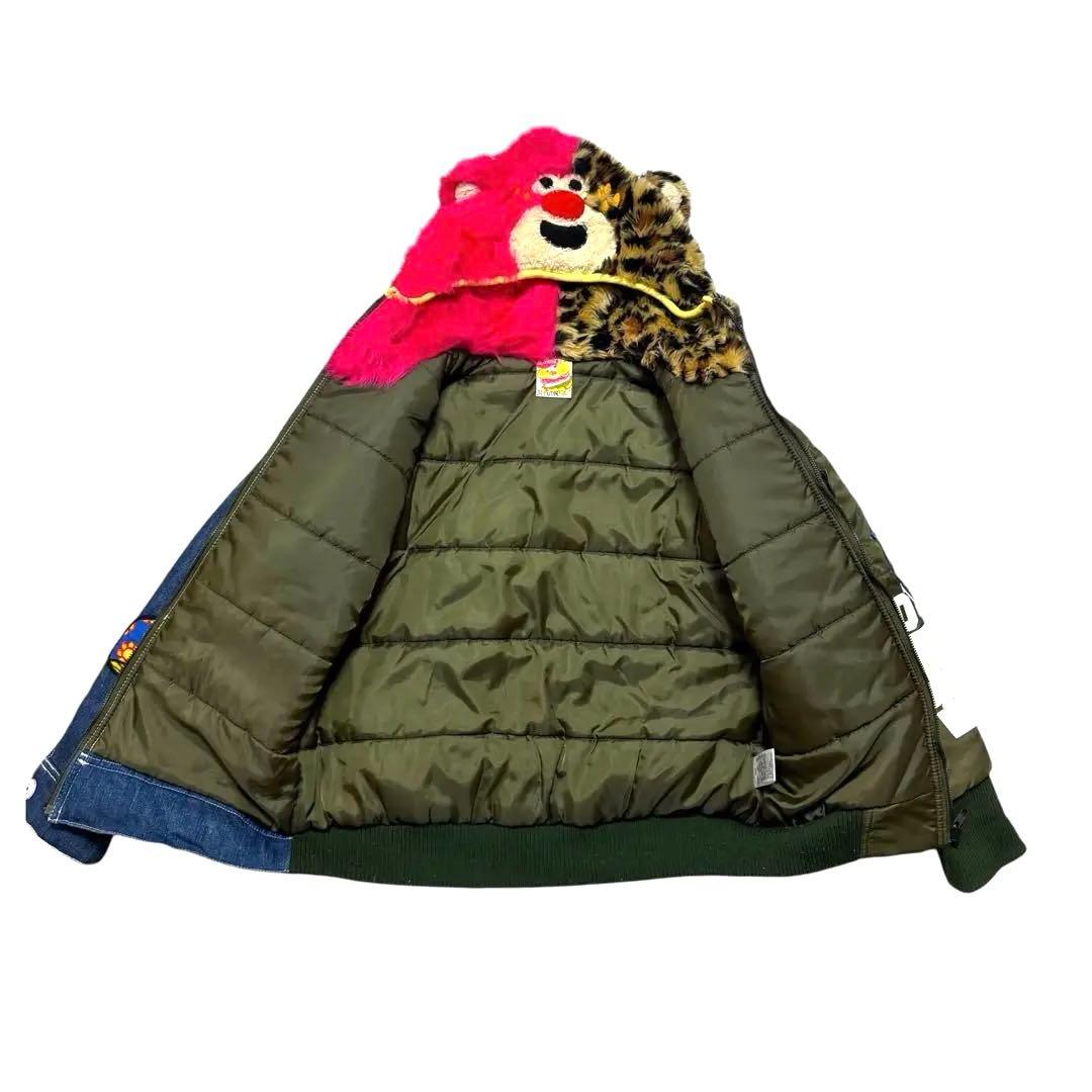 超希少 JAM ジョイフルモンスター 刺繍 デニム×MA1 中綿ジャケット150