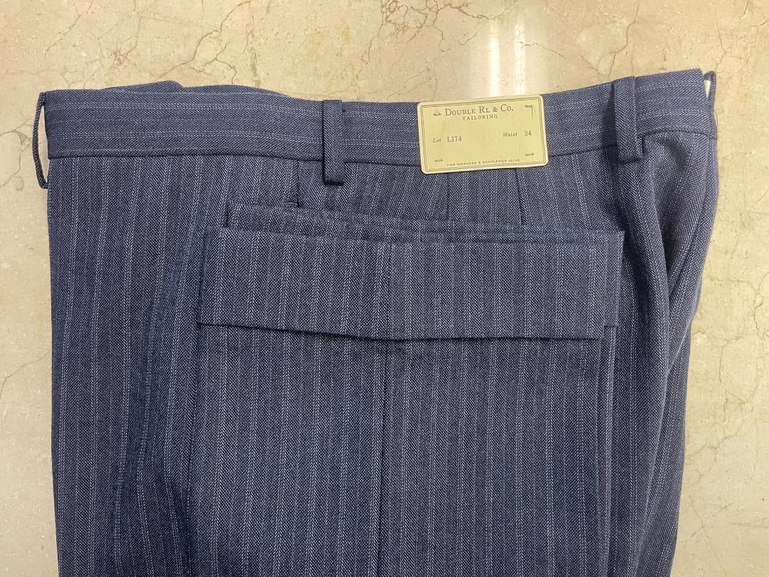 未使用 RRL ヴィンテージ 3ピース・スーツ 42 ネイビーマルチストライプ