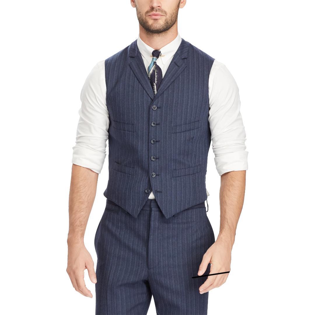 未使用 RRL ヴィンテージ 3ピース・スーツ 42 ネイビーマルチストライプ