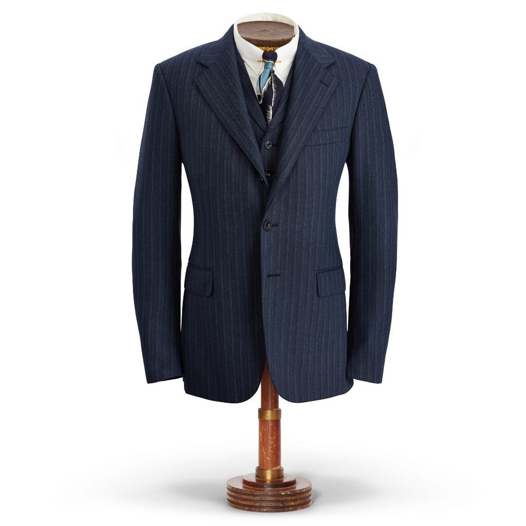 未使用 RRL ヴィンテージ 3ピース・スーツ 42 ネイビーマルチストライプ