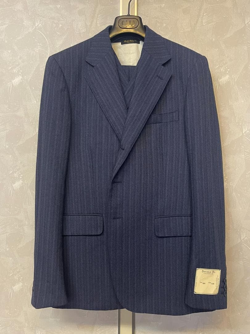 未使用 RRL ヴィンテージ 3ピース・スーツ 42 ネイビーマルチストライプ