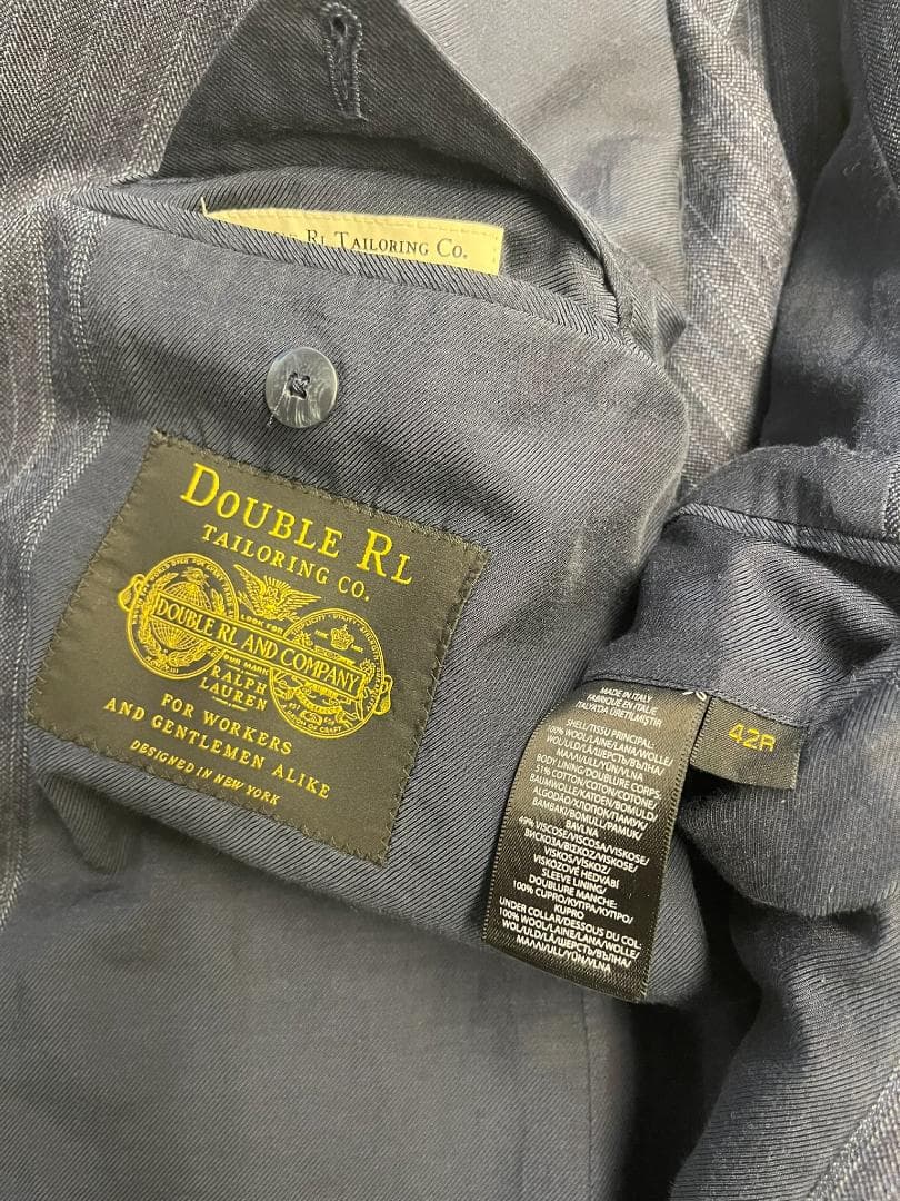 未使用 RRL ヴィンテージ 3ピース・スーツ 42 ネイビーマルチストライプ