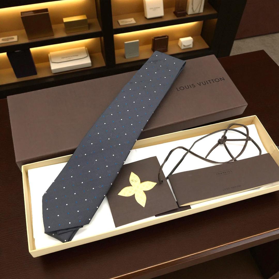 【未使用】LOUIS VUITTON ルイヴィトン ドット柄 ネクタイ シルク