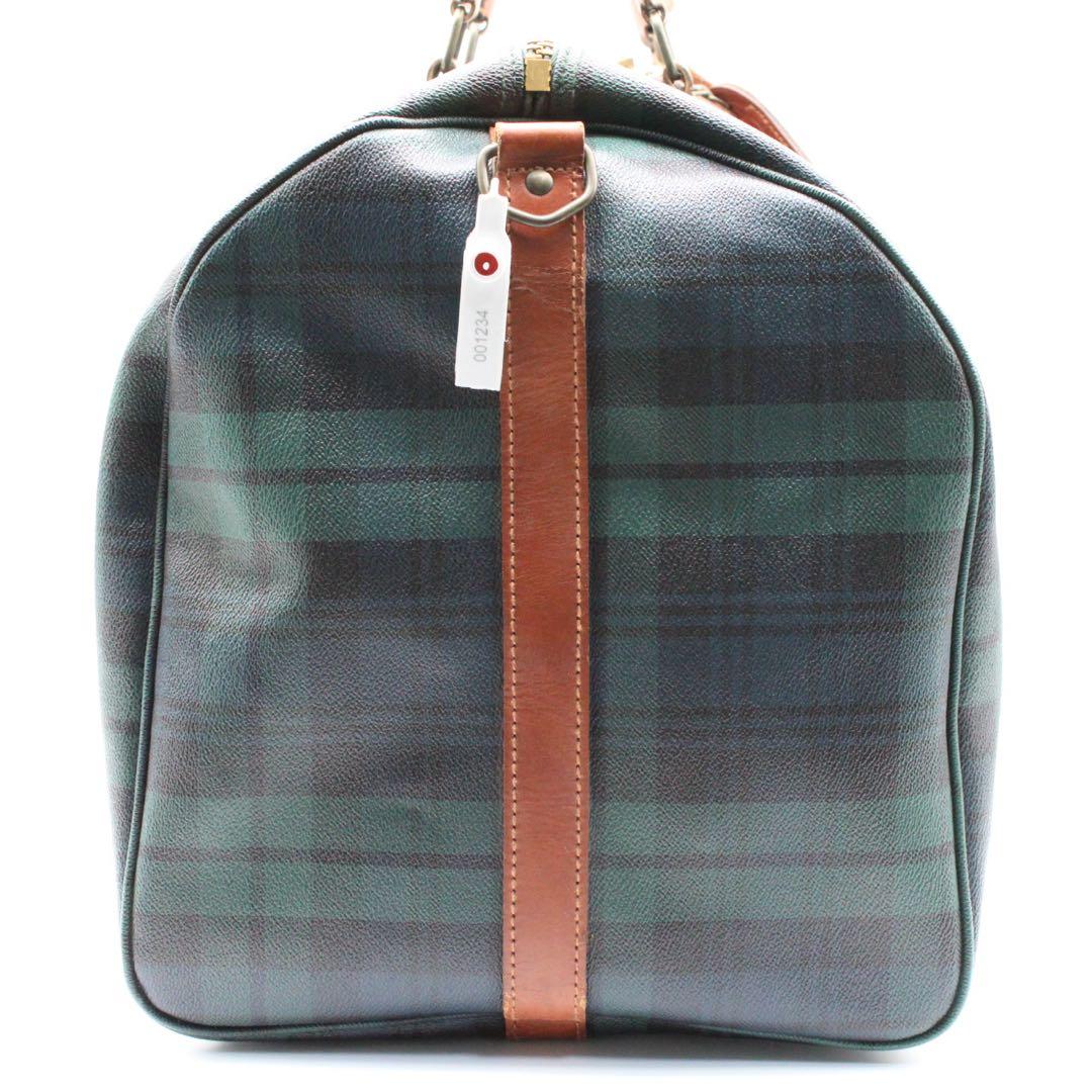 【美品】PoloRalphLauren タータンチェック ボストンバッグ PVC
