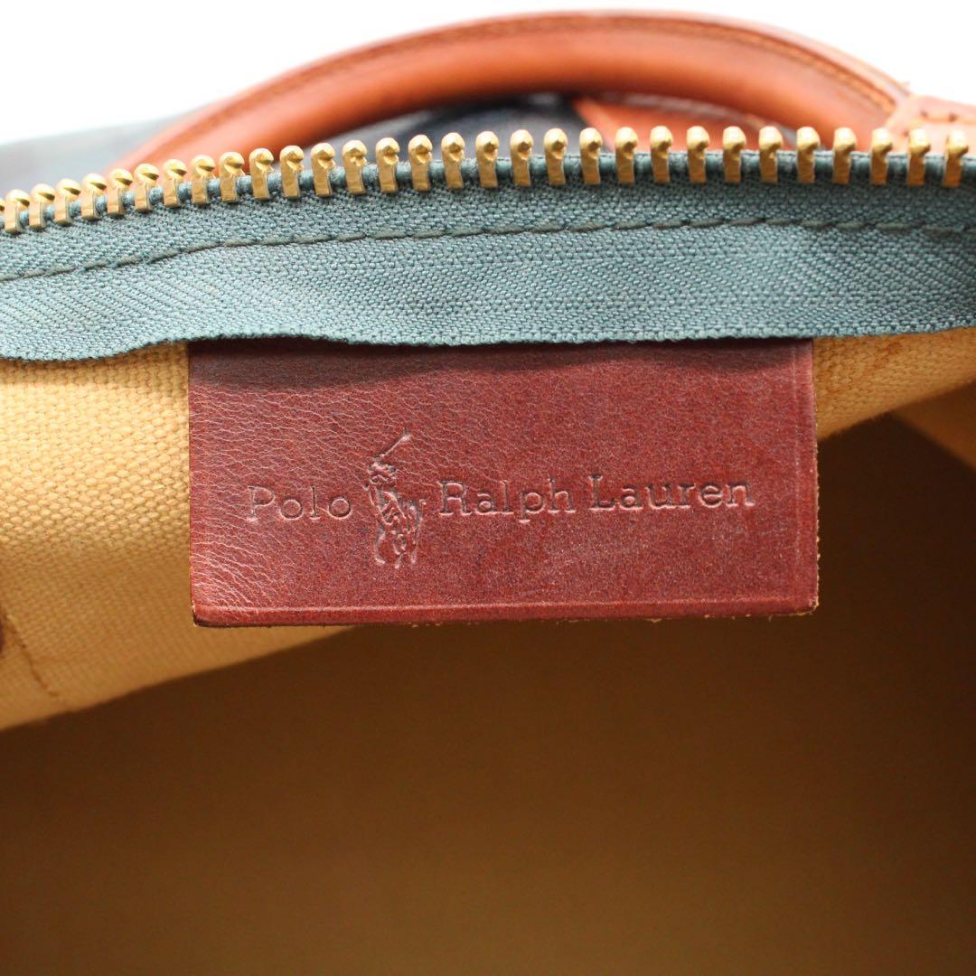 【美品】PoloRalphLauren タータンチェック ボストンバッグ PVC