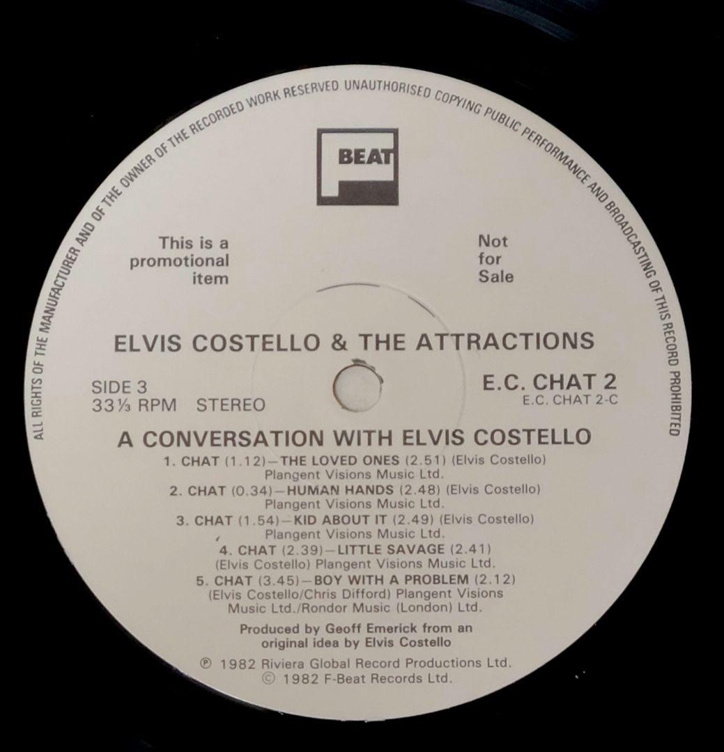 エルビス・コステロ サイン入りプロモーションレコード　2枚セット