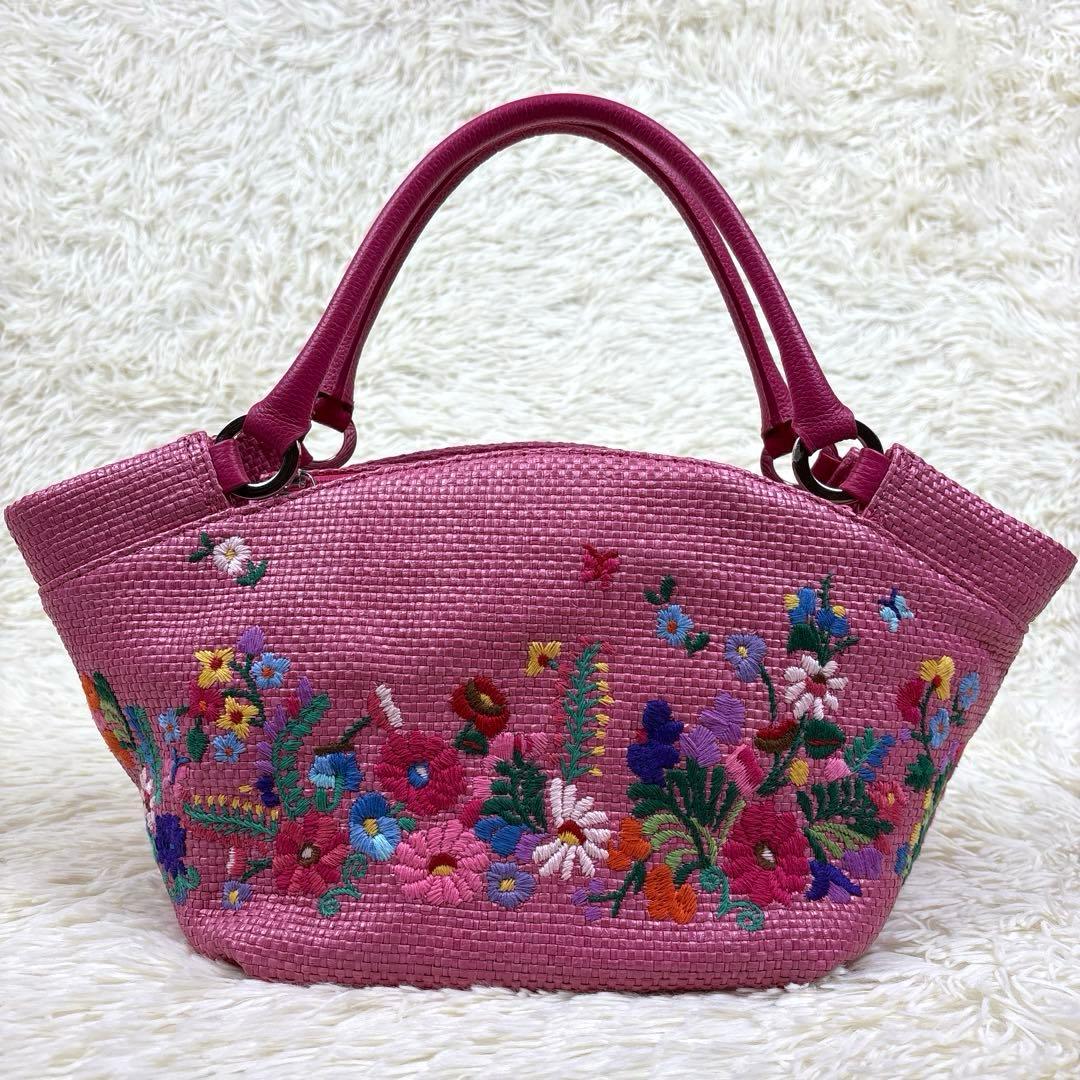 美品、シンクビー、Think Bee!、カゴバッグ、ソチミルコ、メキシコ、刺繍