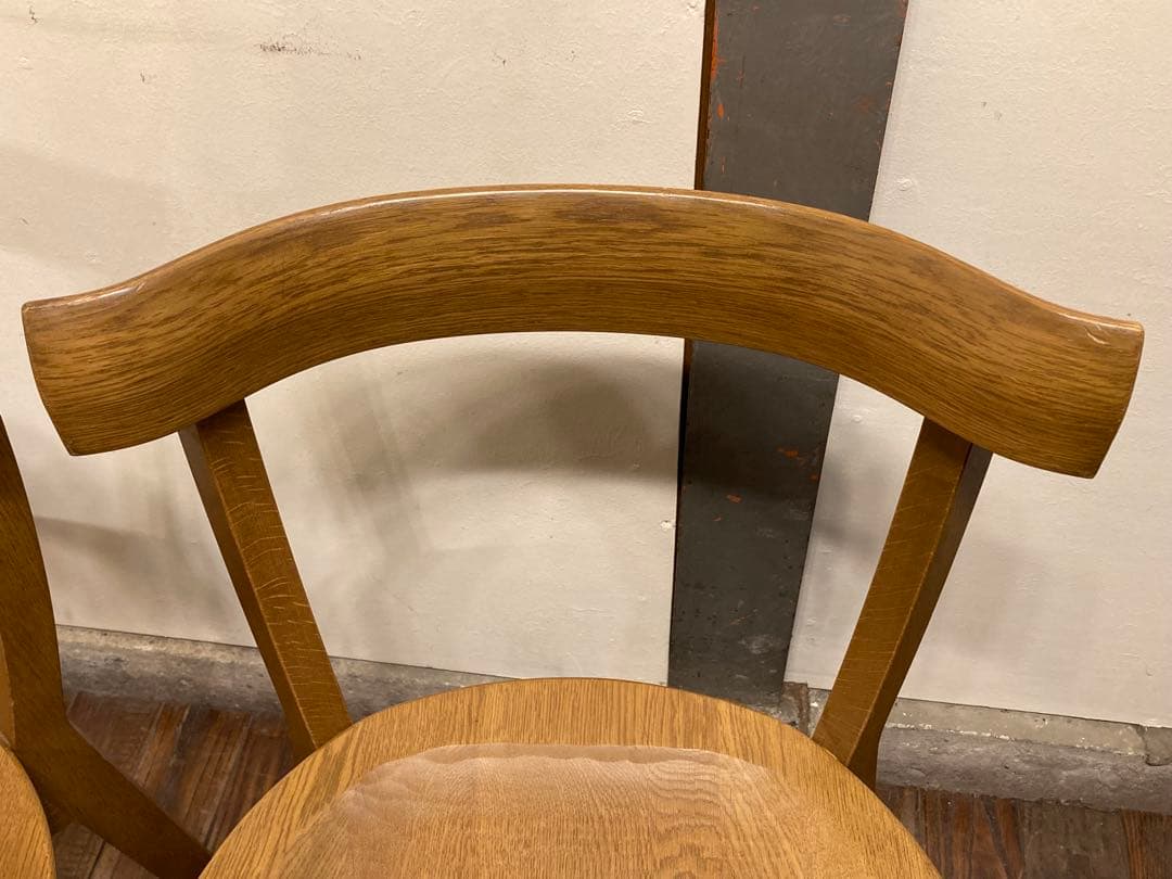 旭川家具 アーリータイムス オーク無垢材 DC-4 2脚セット 曲木 民芸 北欧