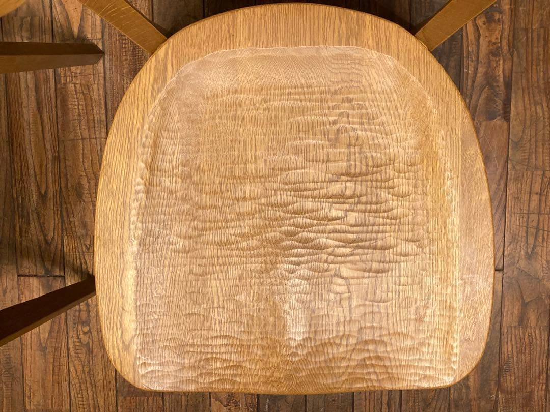 旭川家具 アーリータイムス オーク無垢材 DC-4 2脚セット 曲木 民芸 北欧