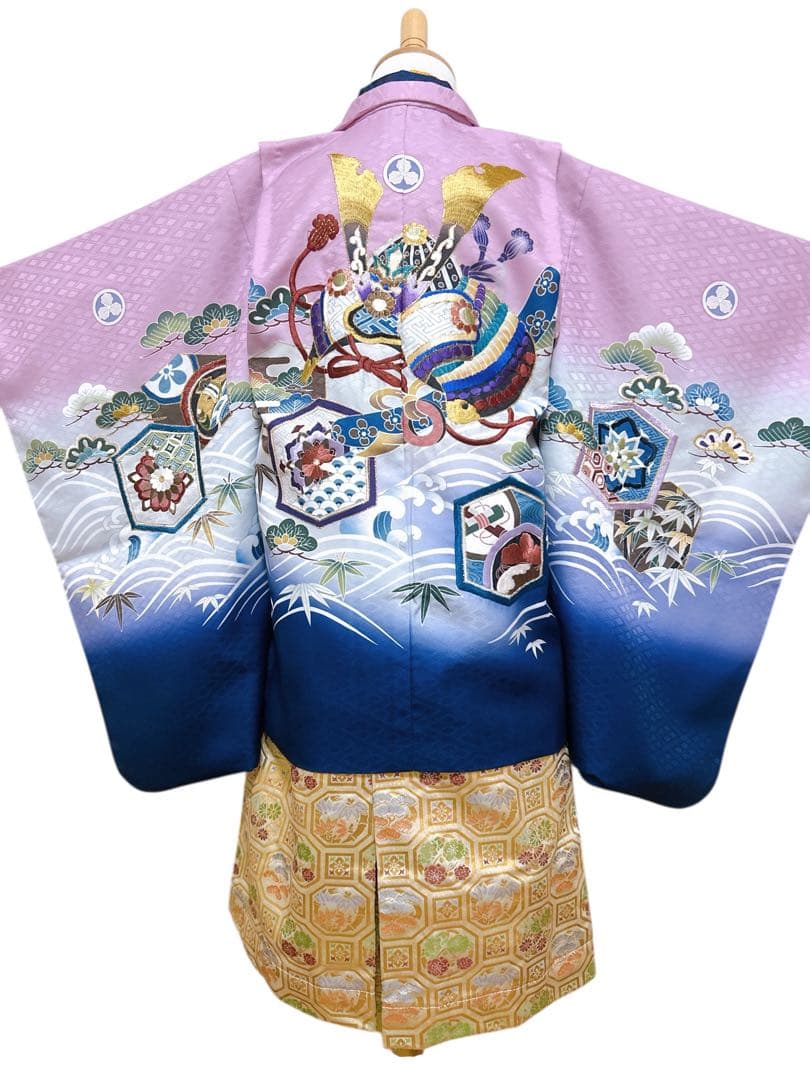 豪華刺繍入り花うさぎブランド♡七五三　5歳　男の子　紫　パープル　ゴールド