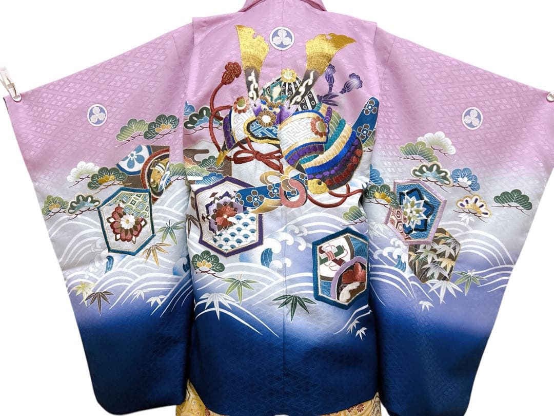 豪華刺繍入り花うさぎブランド♡七五三　5歳　男の子　紫　パープル　ゴールド