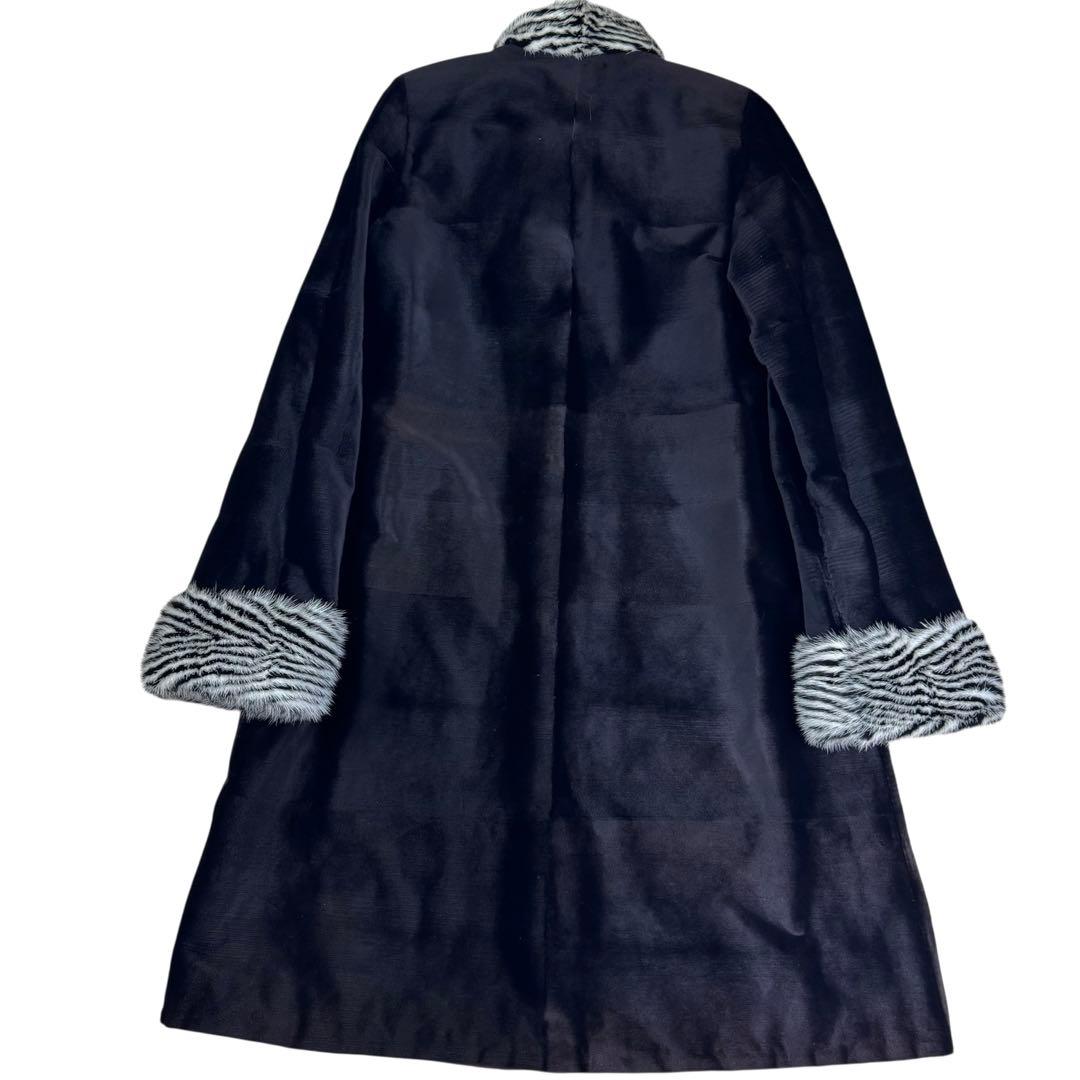 総丈112cm ミンク シェアード 染め ファーコート 本毛皮 なめし柔らか