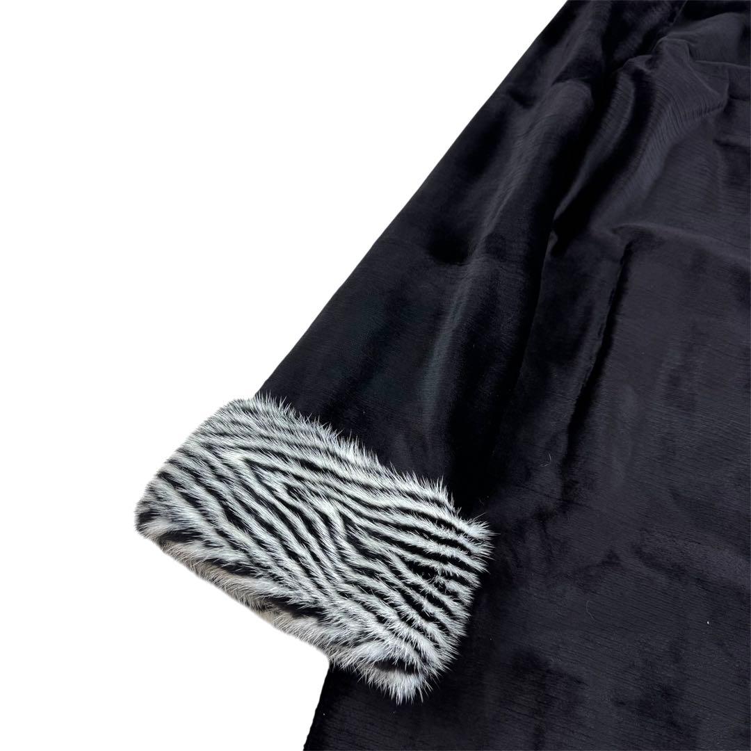 総丈112cm ミンク シェアード 染め ファーコート 本毛皮 なめし柔らか