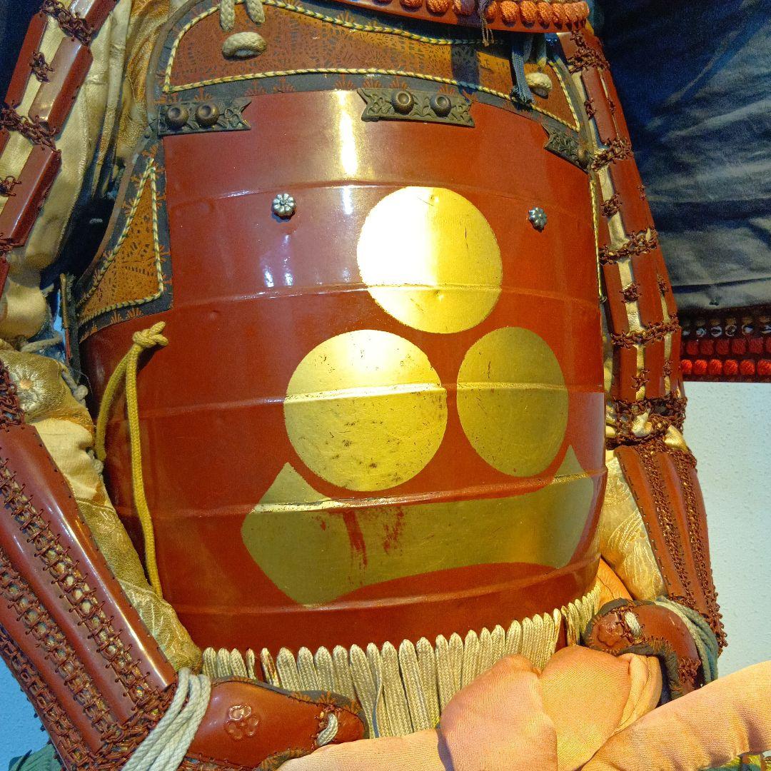 値下げ等身大　赤鎧兜一式　飾り付けた状態　 高さ　約　163センチ