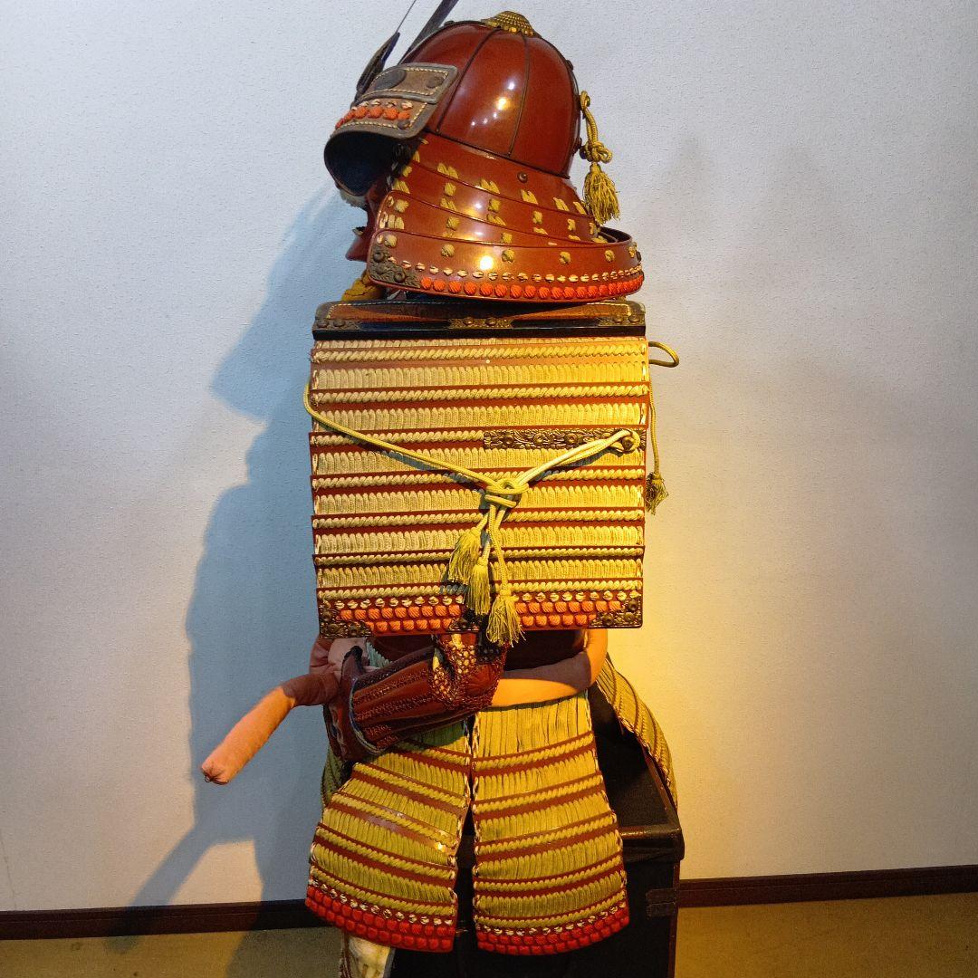 値下げ等身大　赤鎧兜一式　飾り付けた状態　 高さ　約　163センチ