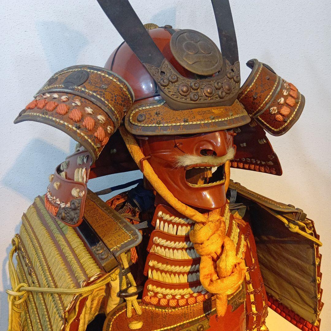 値下げ等身大　赤鎧兜一式　飾り付けた状態　 高さ　約　163センチ