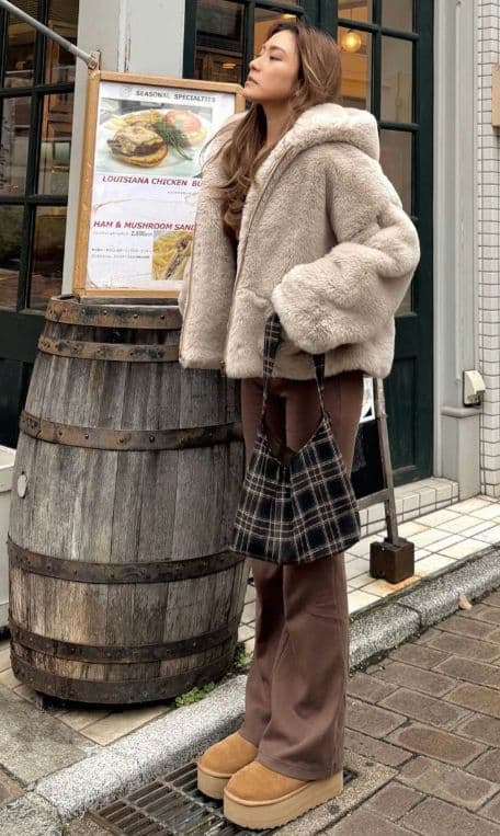 新品未試着ALEXIA STAM Hooded Eco Fur Jacket