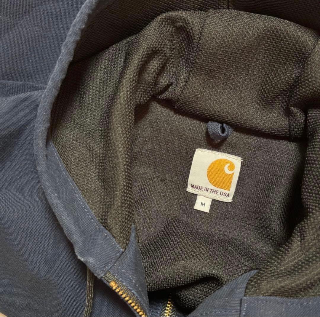 美品 USA製 カーハート アクティブ ジャケット パーカー M ネイビー 紺