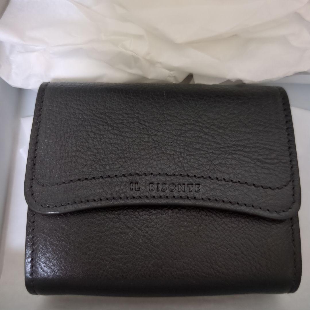 イルビゾンテ IL BISONTE 二つ折り財布 レザー ブラック　新品未使用