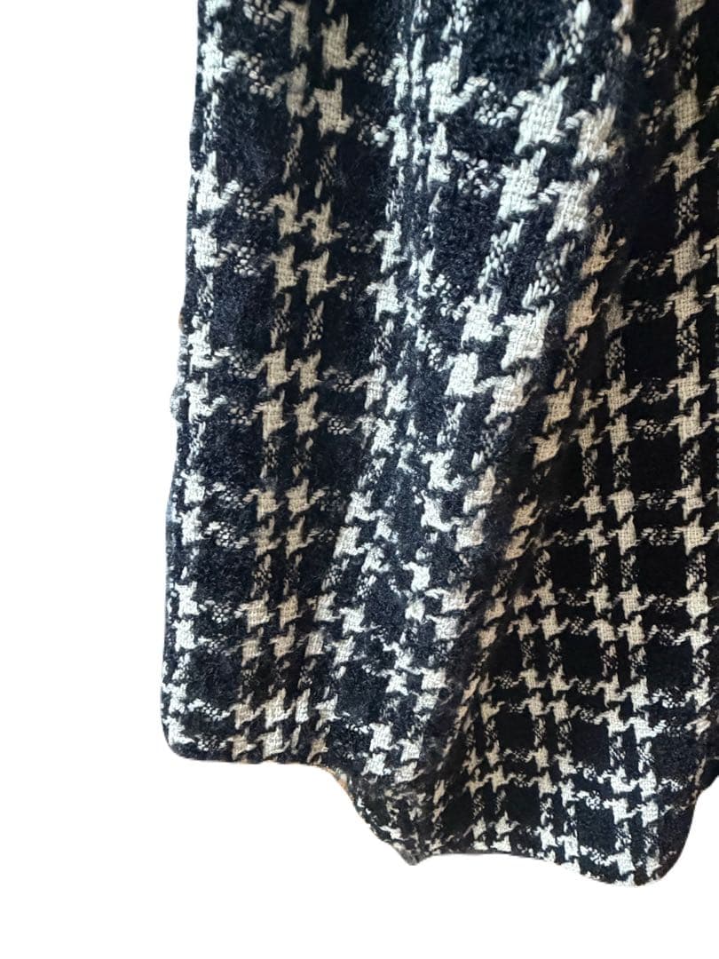 lilybrown ラメ千鳥ビジューボタンツイードコート