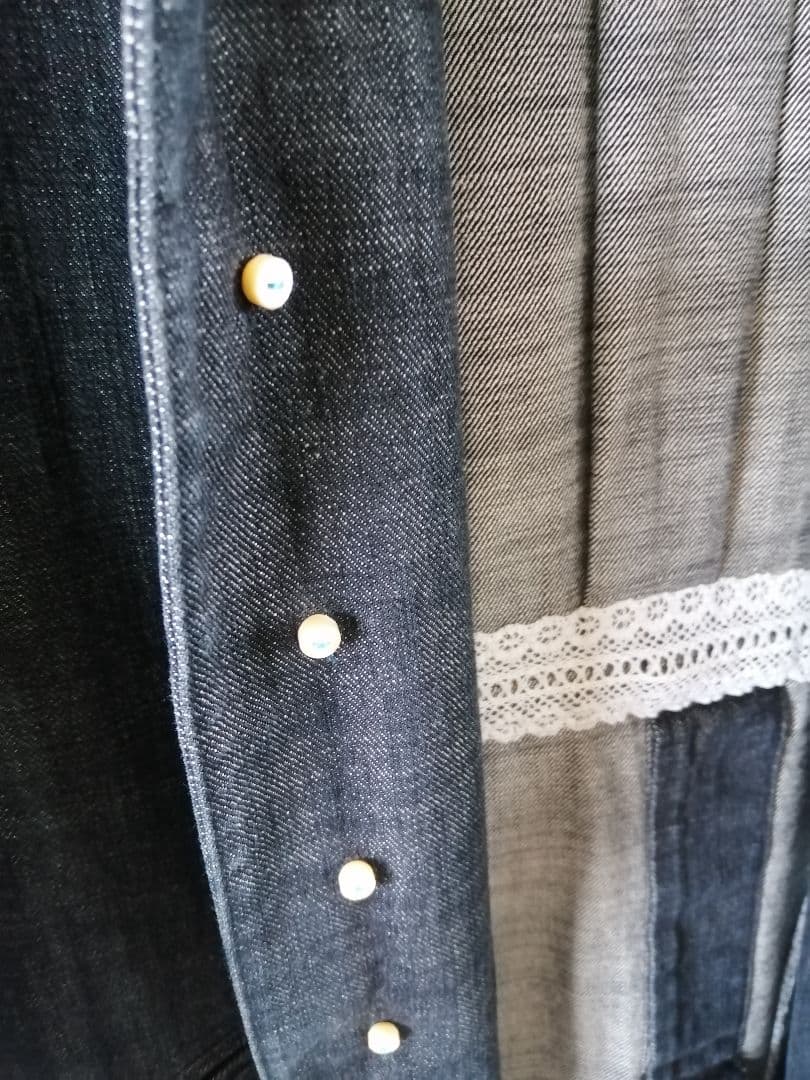 45R コットンデニム　ロングチェスターコート　サイズ2