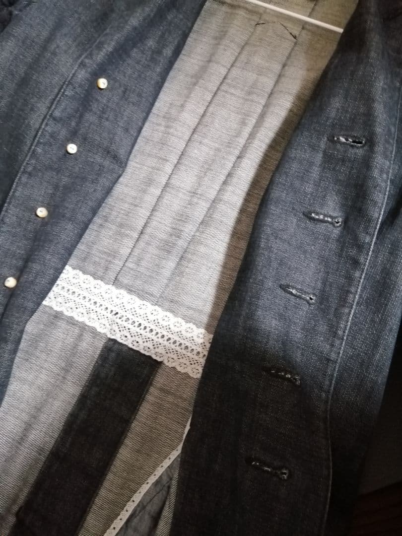 45R コットンデニム　ロングチェスターコート　サイズ2