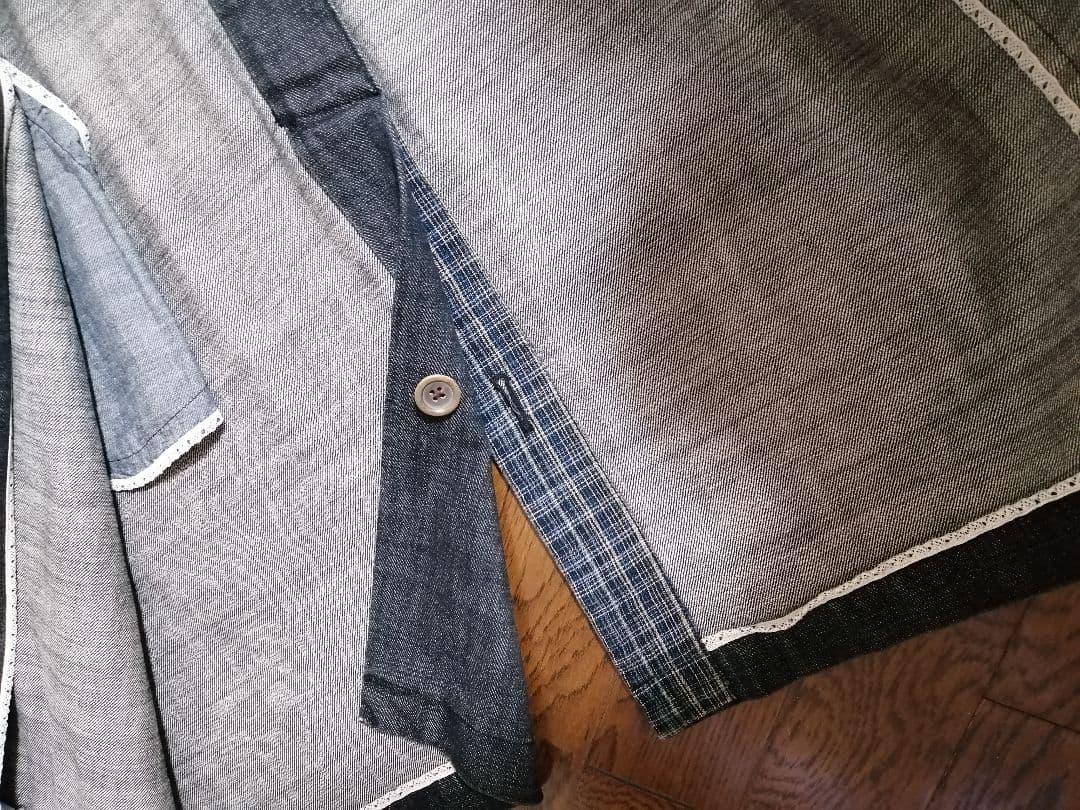 45R コットンデニム　ロングチェスターコート　サイズ2