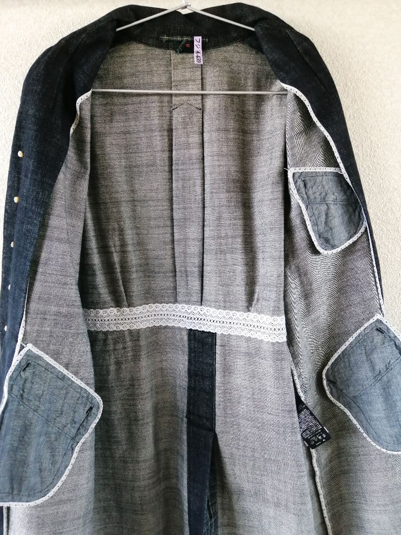 45R コットンデニム　ロングチェスターコート　サイズ2
