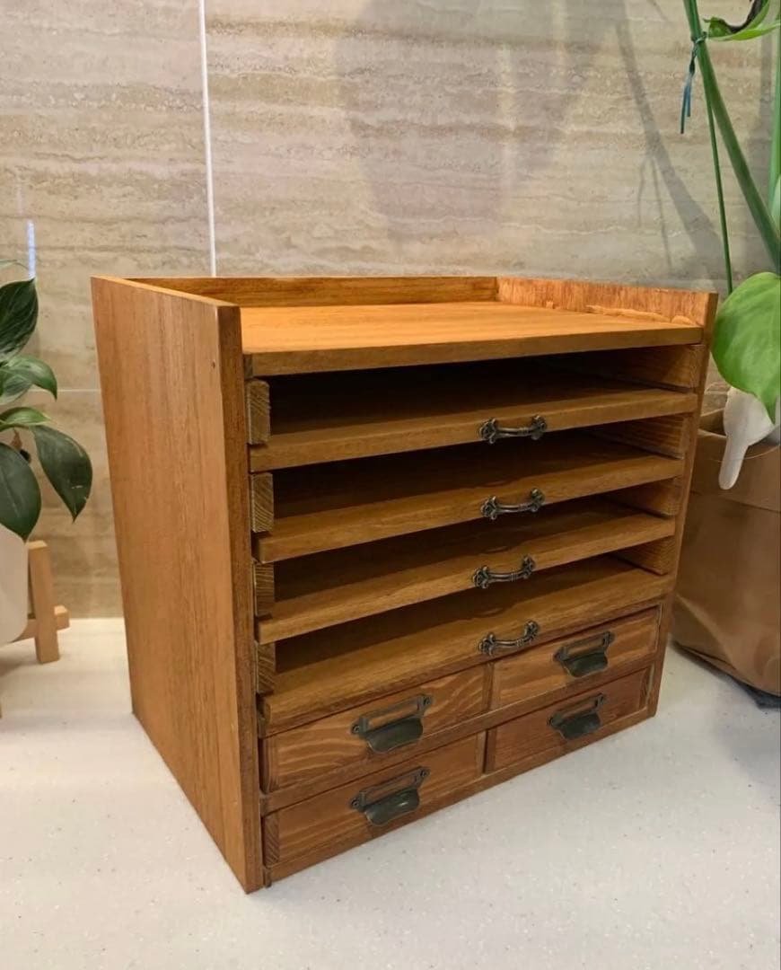 E*x様 アンティーク風　スライド式書類ボックス　ハンドメイド